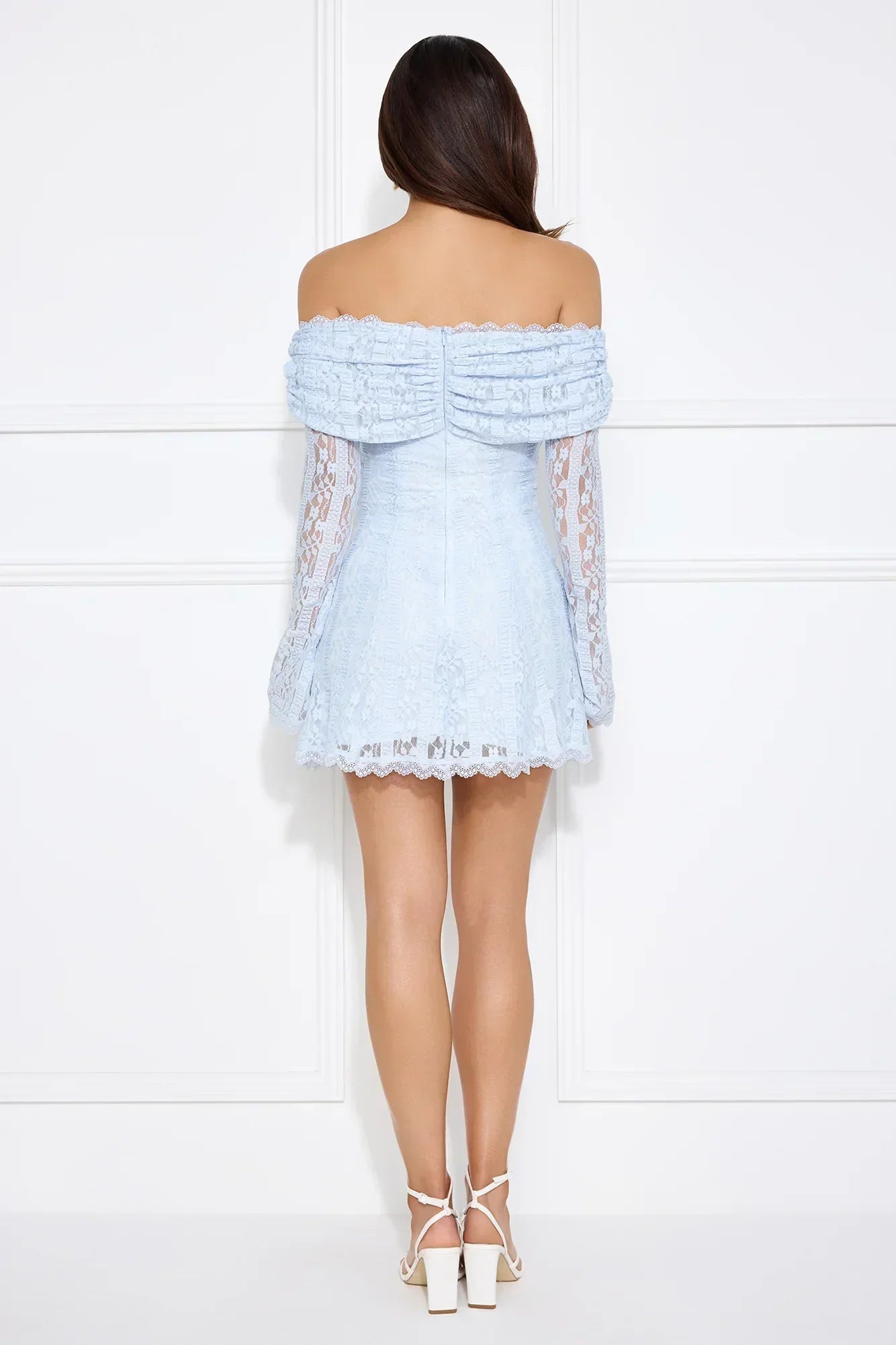 Secret Smile Lace Off Shoulder Mini Dress