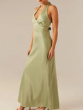 Halter Neck Wrap Maxi Dress