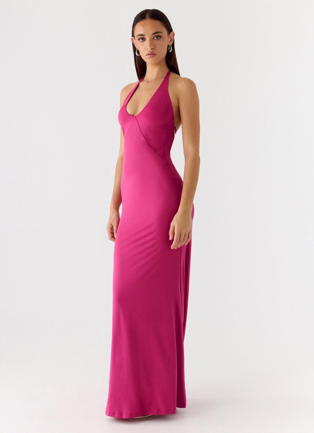 Have Your Attention Maxi Dress Fuchsia