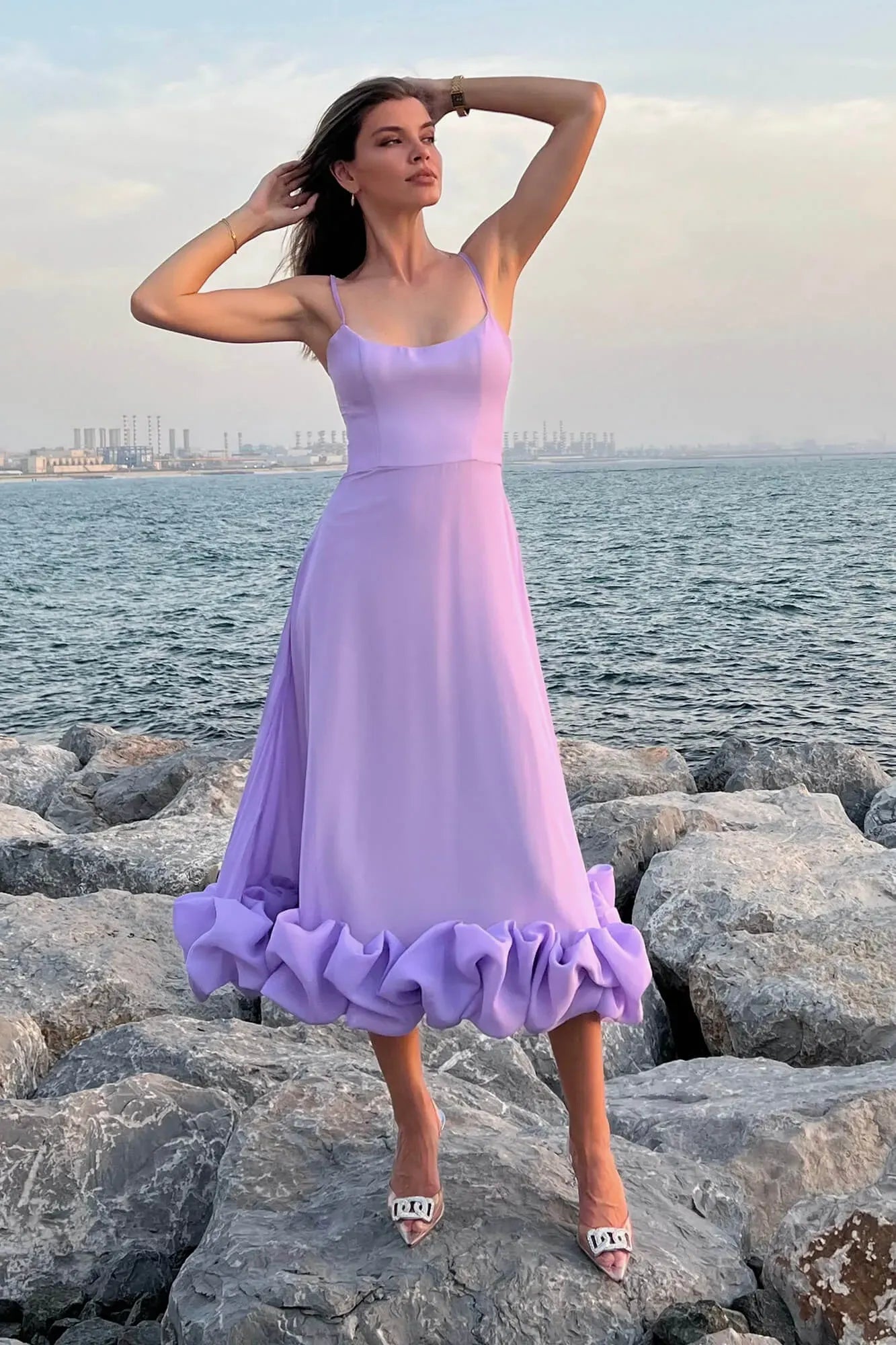 Heather Sleeveless Twirl Midi Dress
