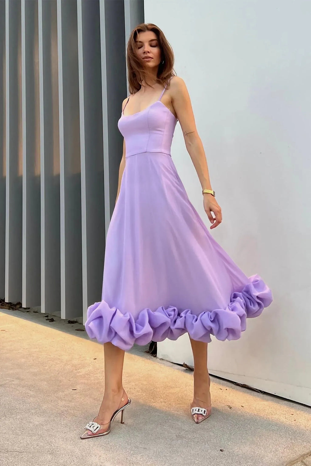 Heather Sleeveless Twirl Midi Dress