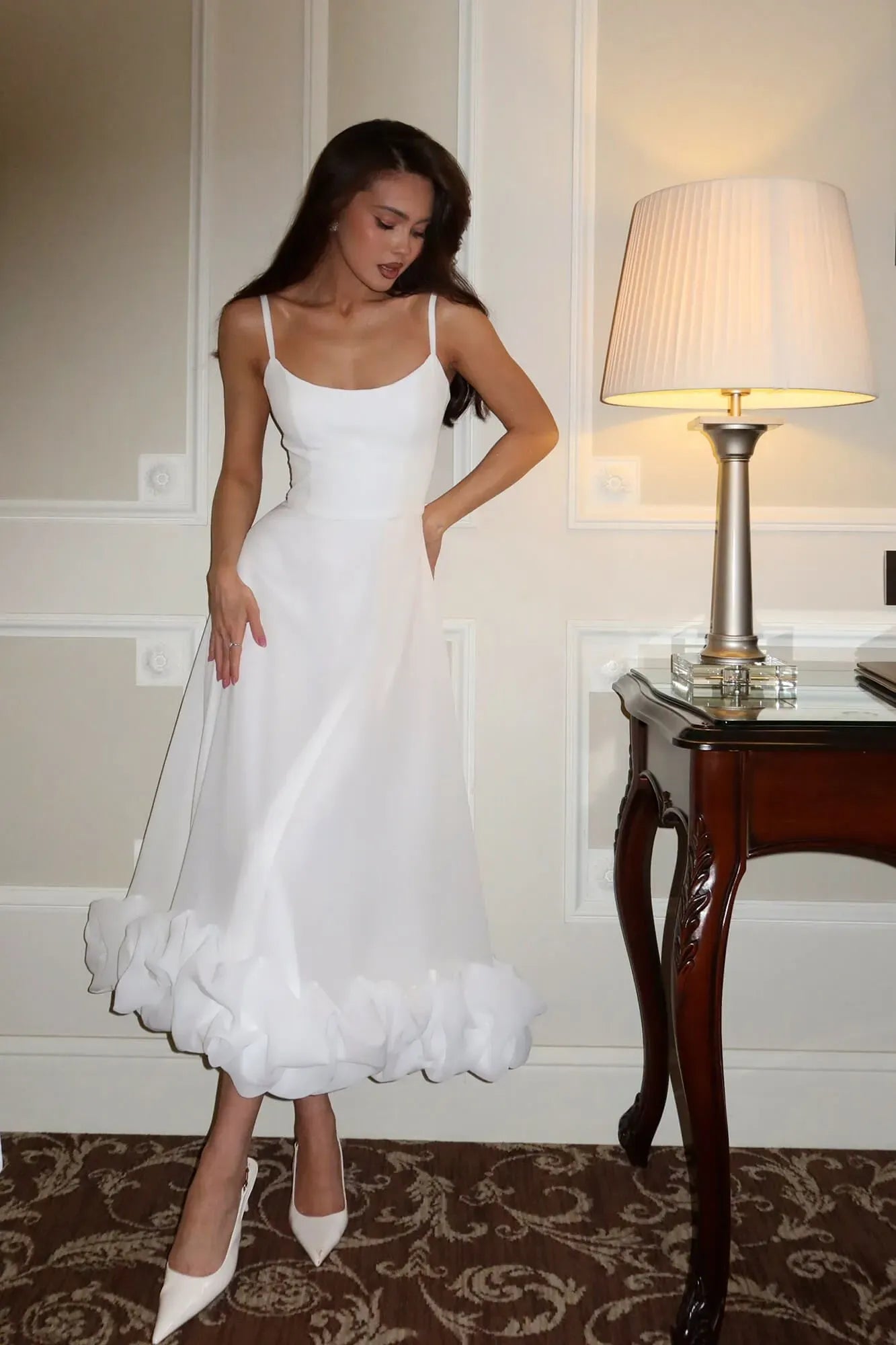 Heather Sleeveless Twirl Midi Dress