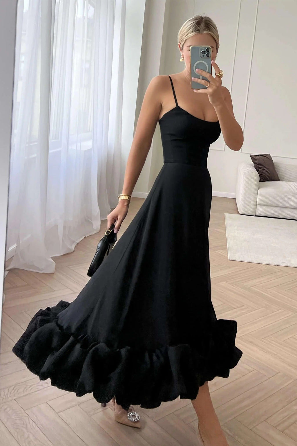 Heather Sleeveless Twirl Midi Dress