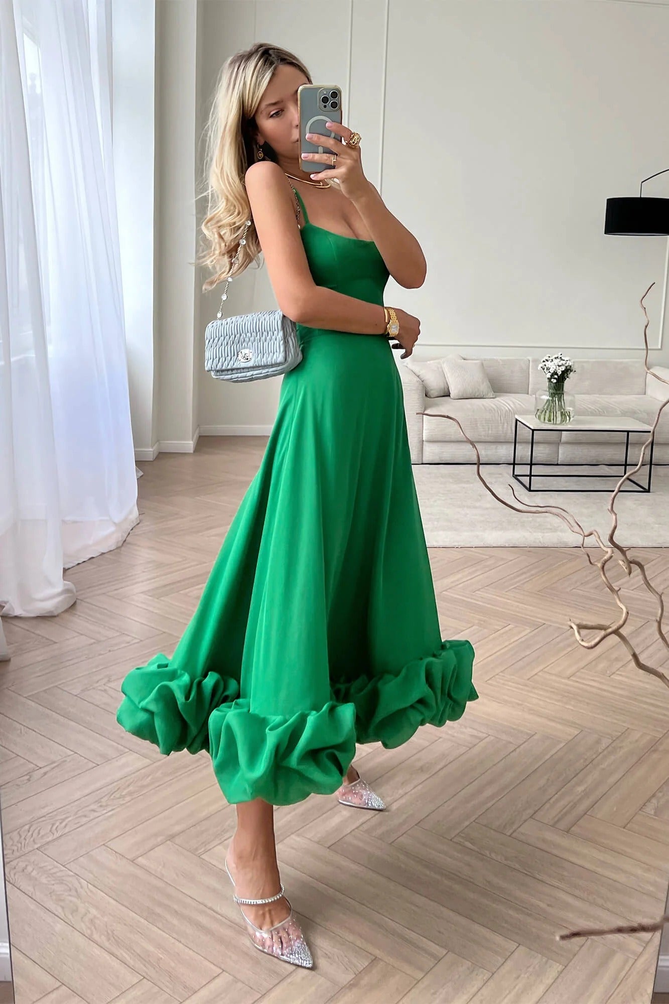 Heather Sleeveless Twirl Midi Dress