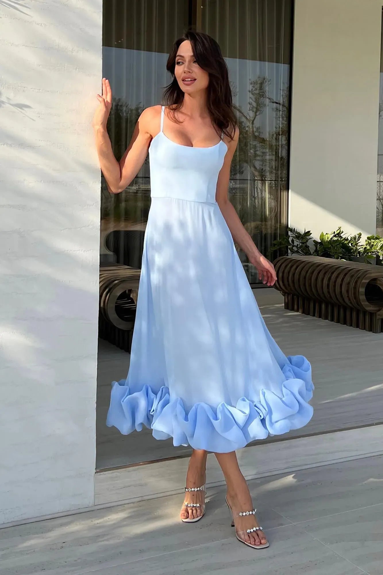 Heather Sleeveless Twirl Midi Dress