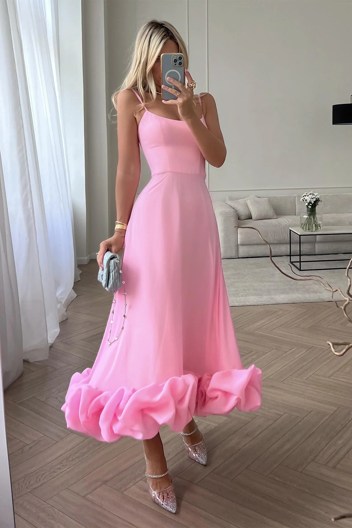 Heather Sleeveless Twirl Midi Dress