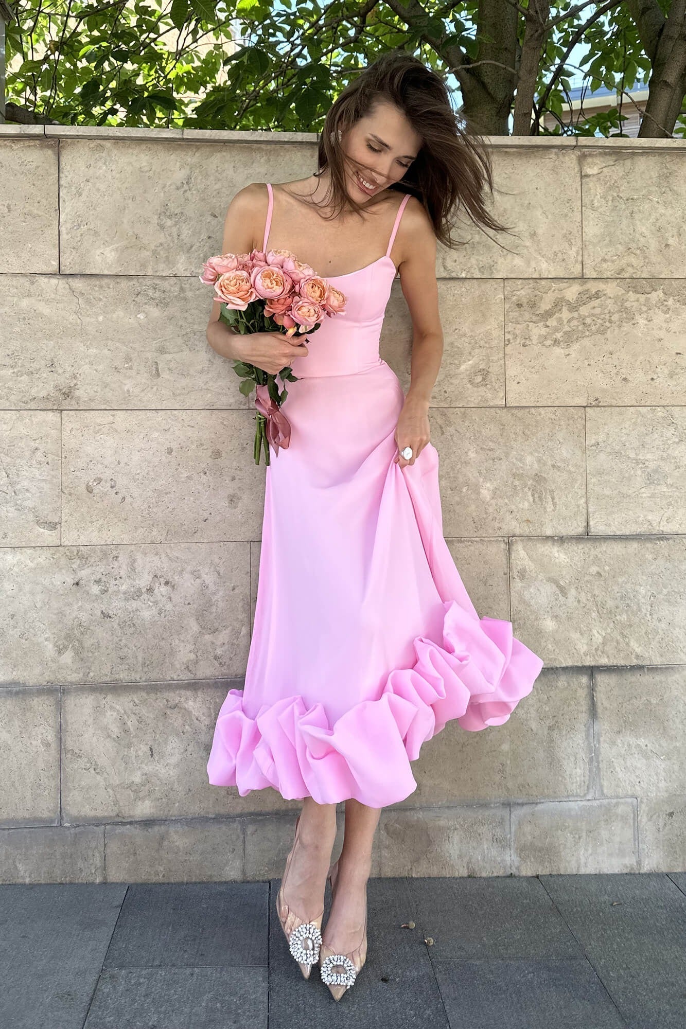 Heather Sleeveless Twirl Midi Dress