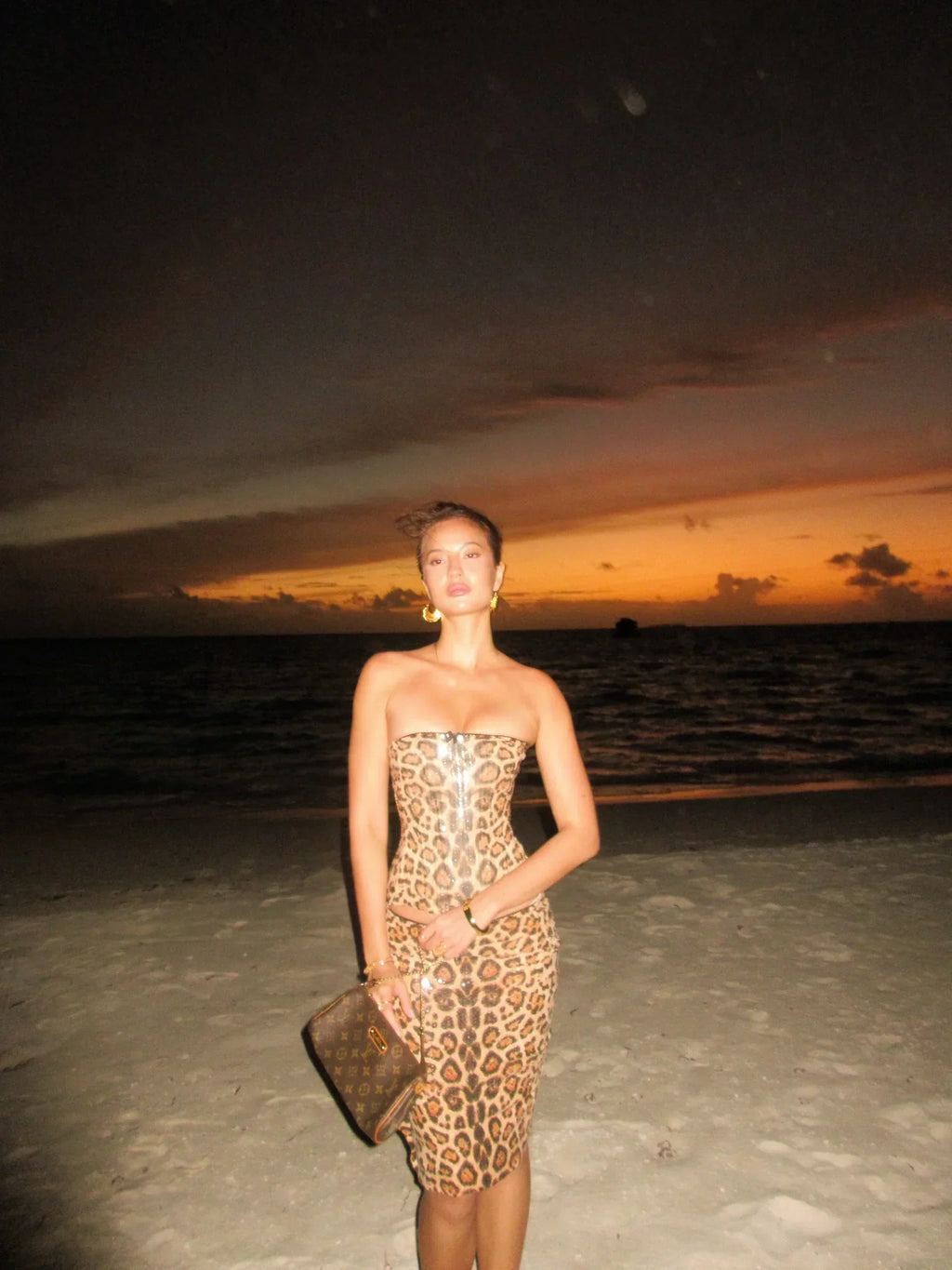 Helena Sequin Leopard Skirt Set