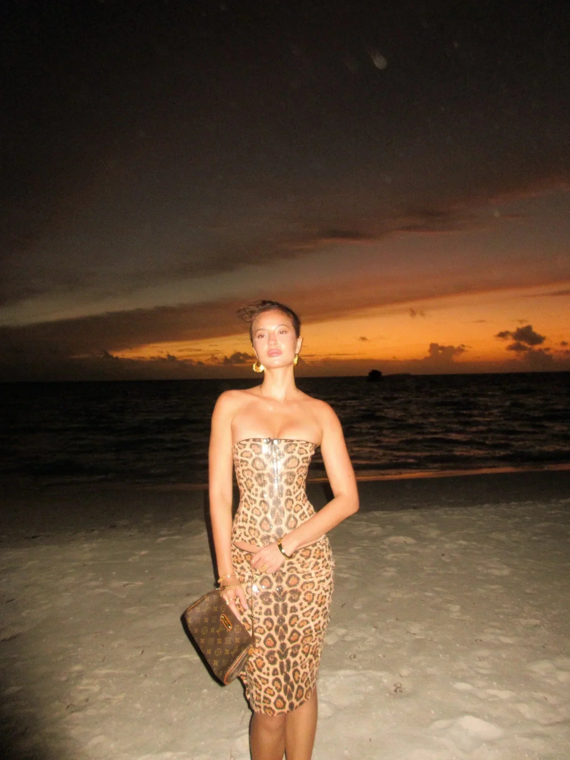 Helena Sequin Leopard Skirt Set