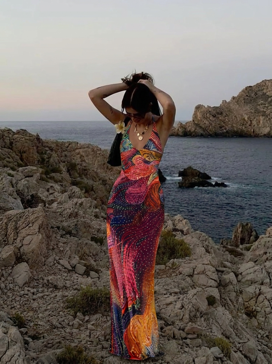 Esmeralda Crystal Maxi Dress