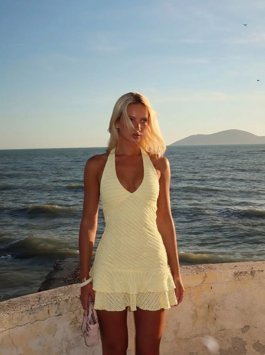 Lemon Riviera Mini Dress