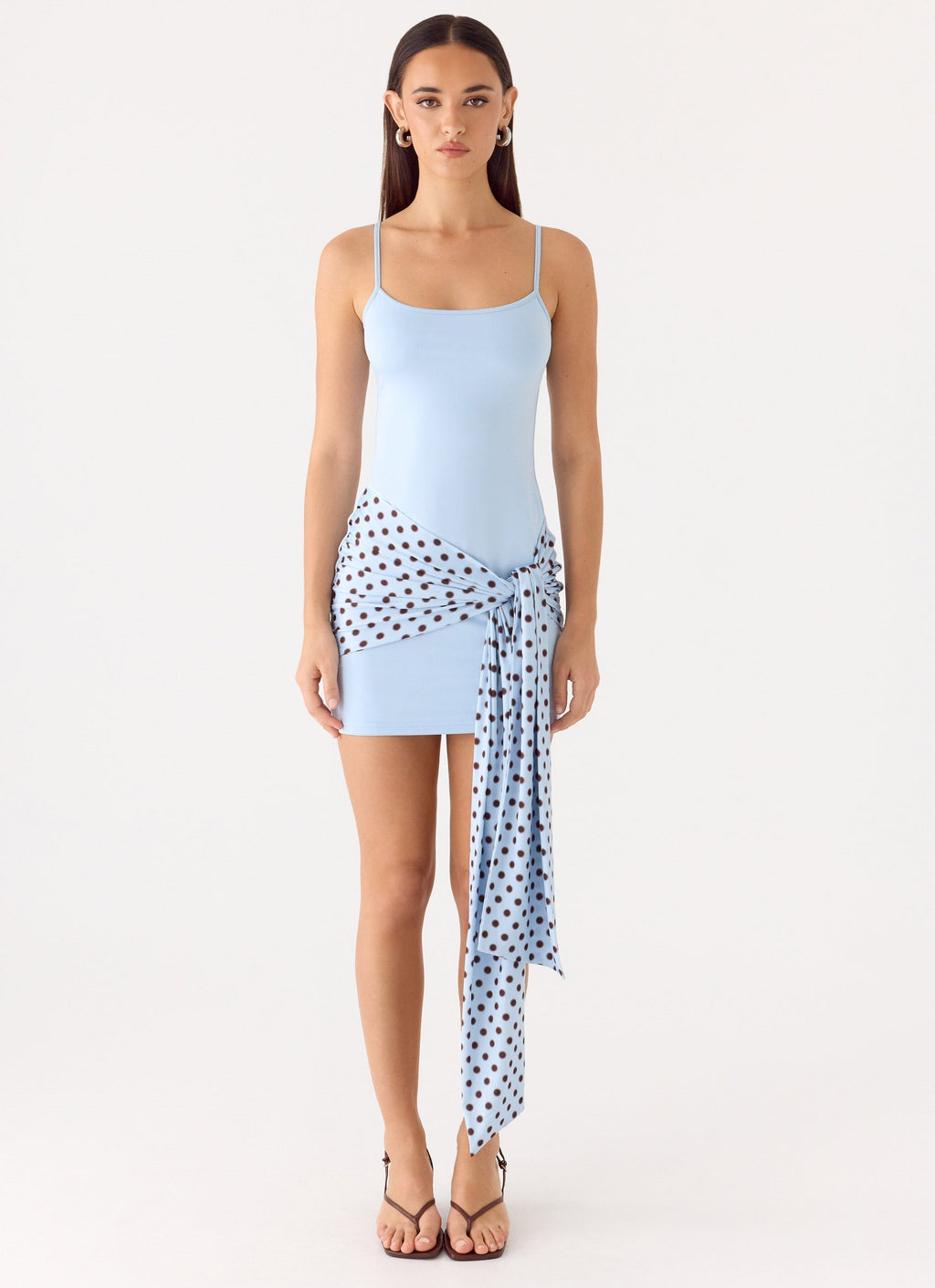 Hypnosis Mini Dress Blue Mocha Dot