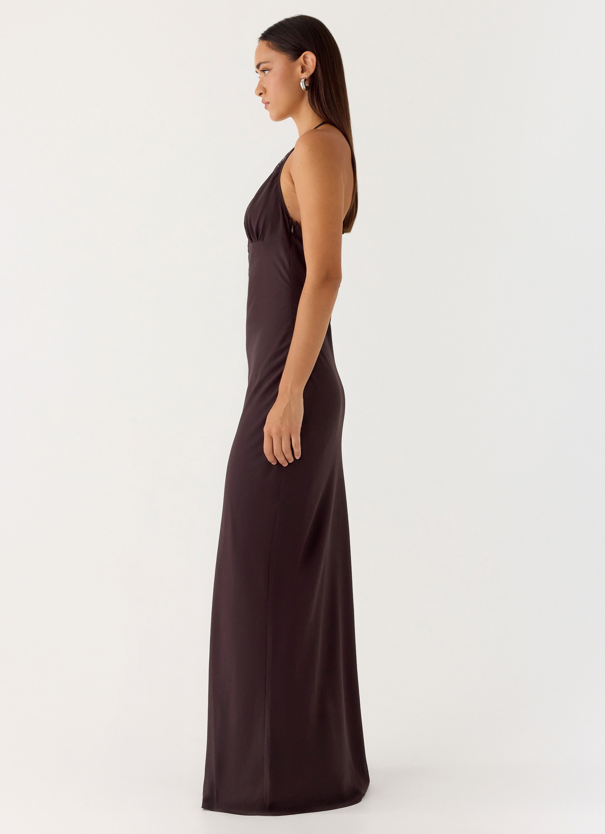 Indya Halter Maxi Dress Chocolate