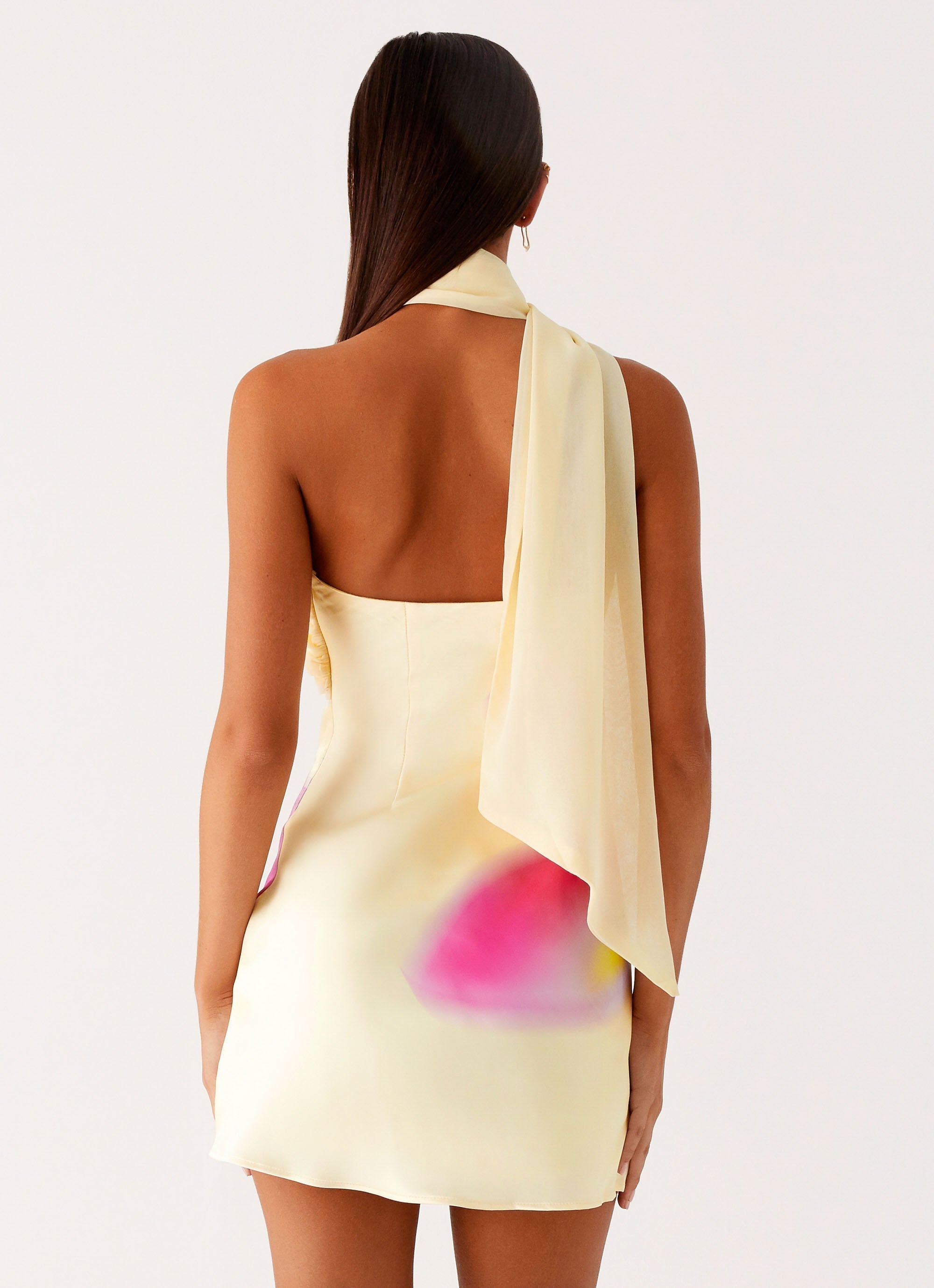 Isa Satin Mini Dress Yellow