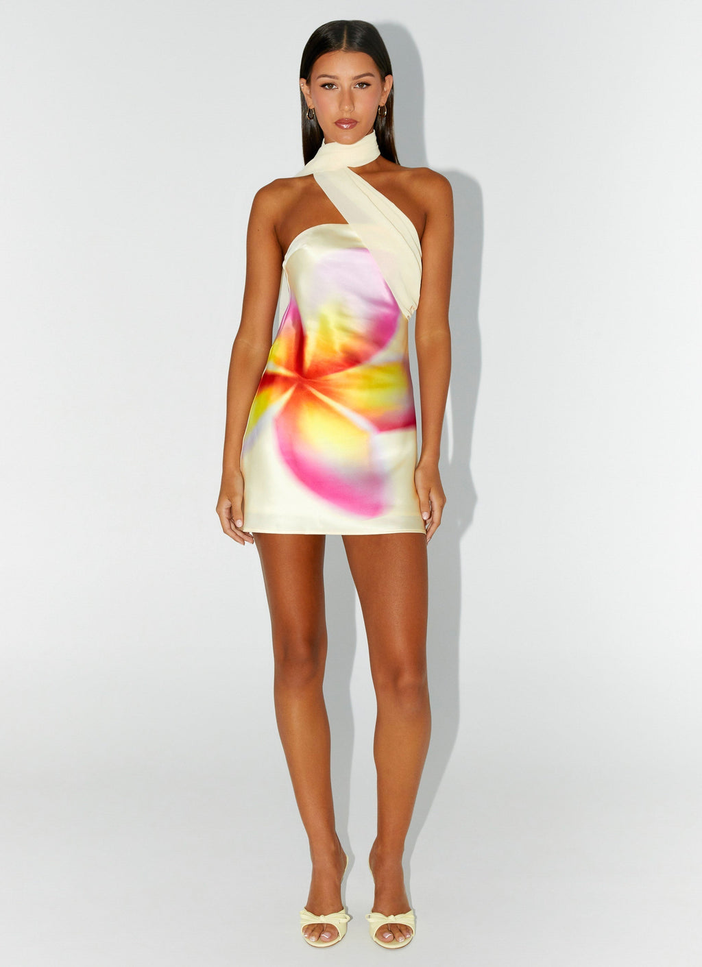 Isa Satin Mini Dress Yellow