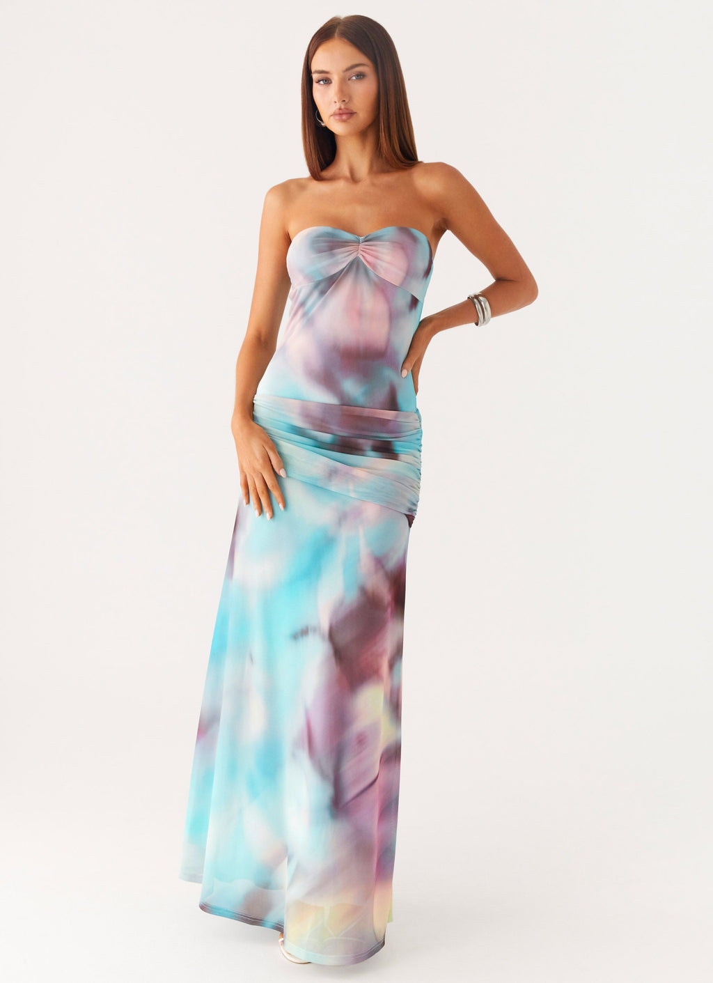 Isle Escape Mesh Maxi Dress Sea Splash