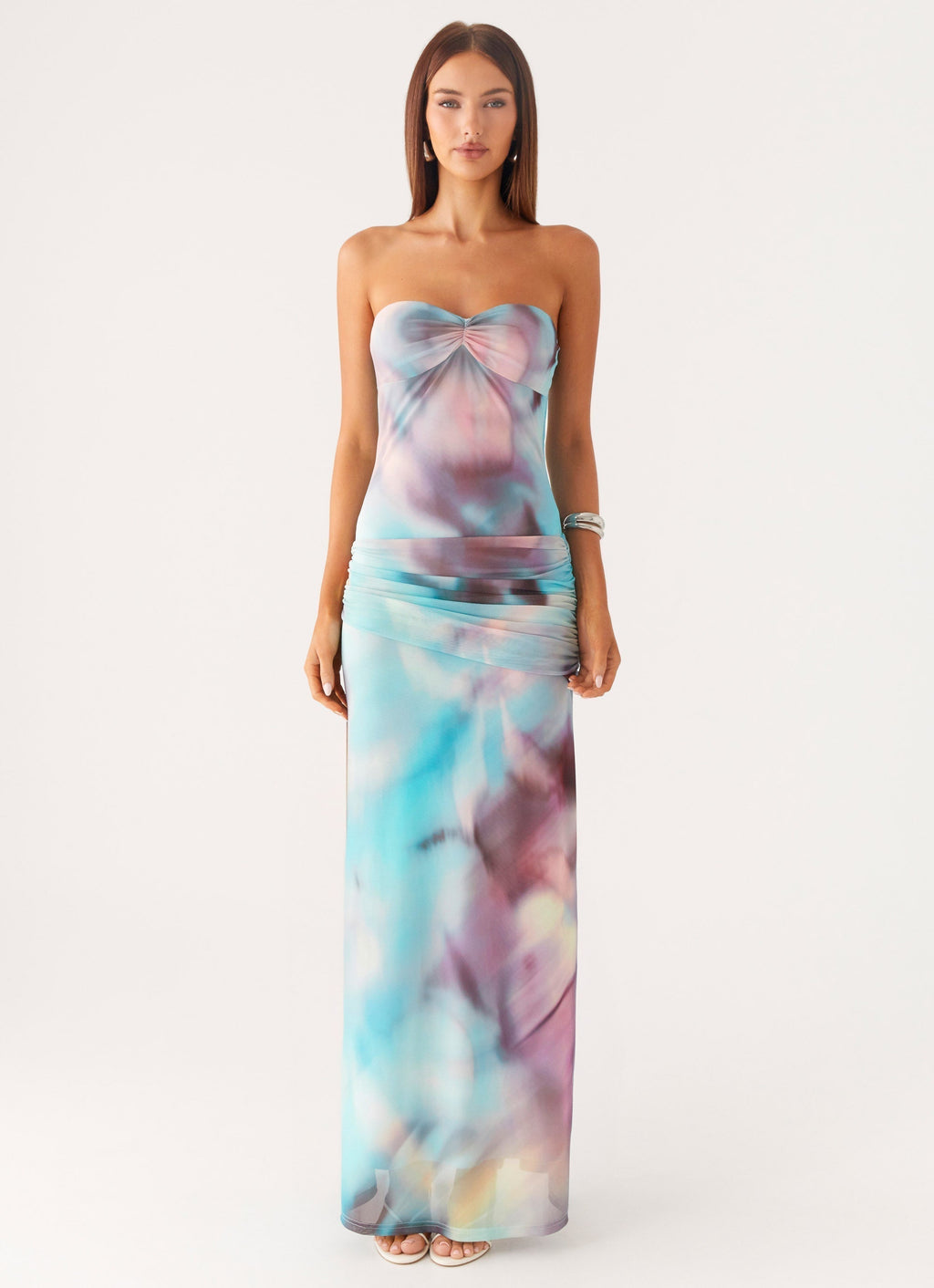 Isle Escape Mesh Maxi Dress Sea Splash