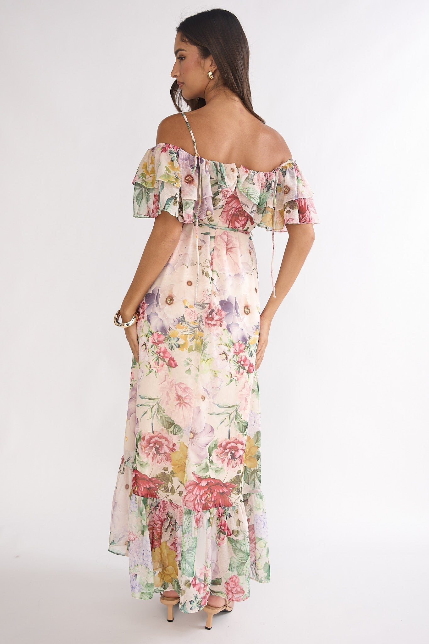 Ivelle Ruffle Maxi Dress Floral