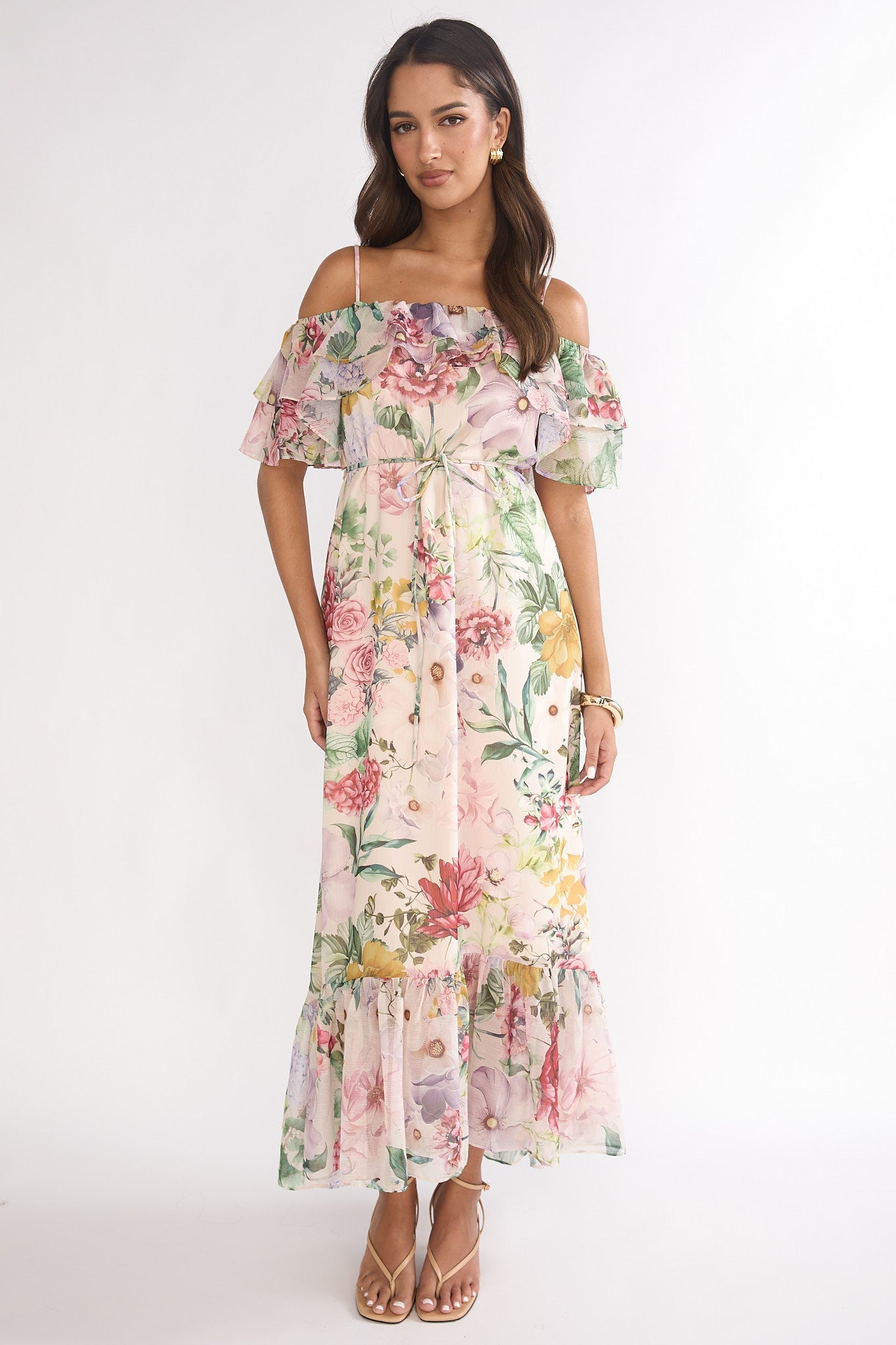 Ivelle Ruffle Maxi Dress Floral