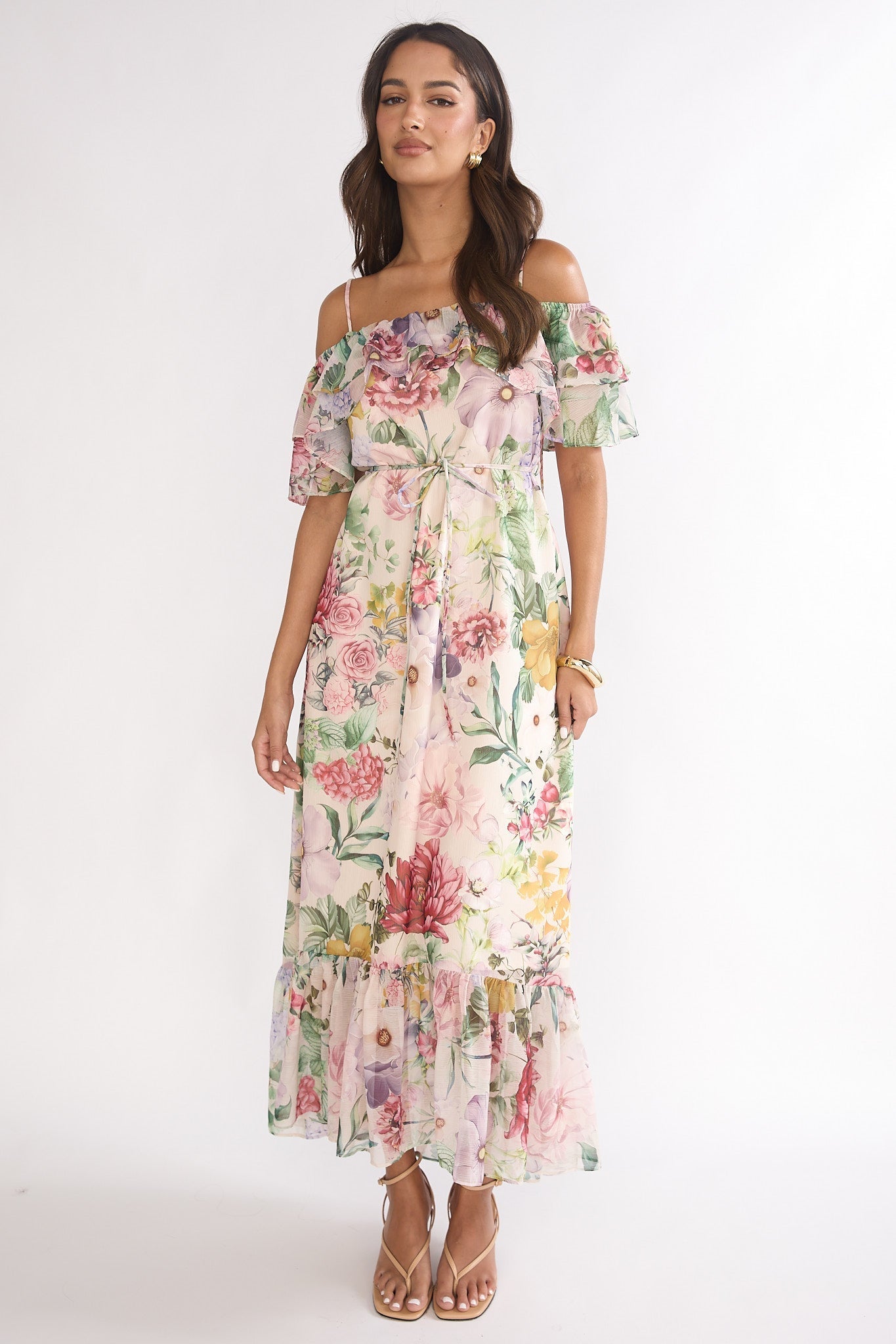 Ivelle Ruffle Maxi Dress Floral