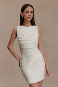 Ivory Drape Mini Dress