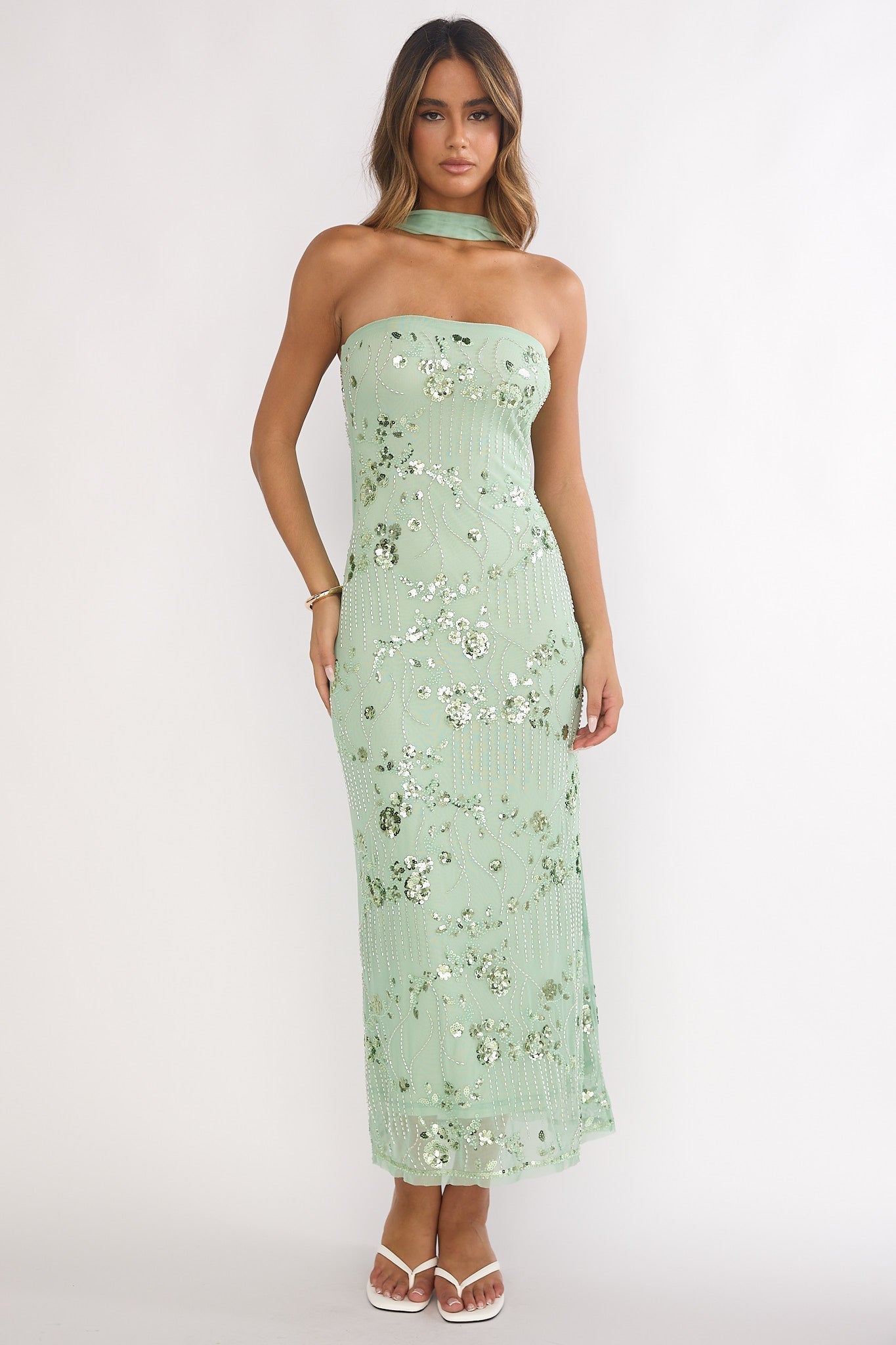 Jeremia Strapless Maxi Dress Mint
