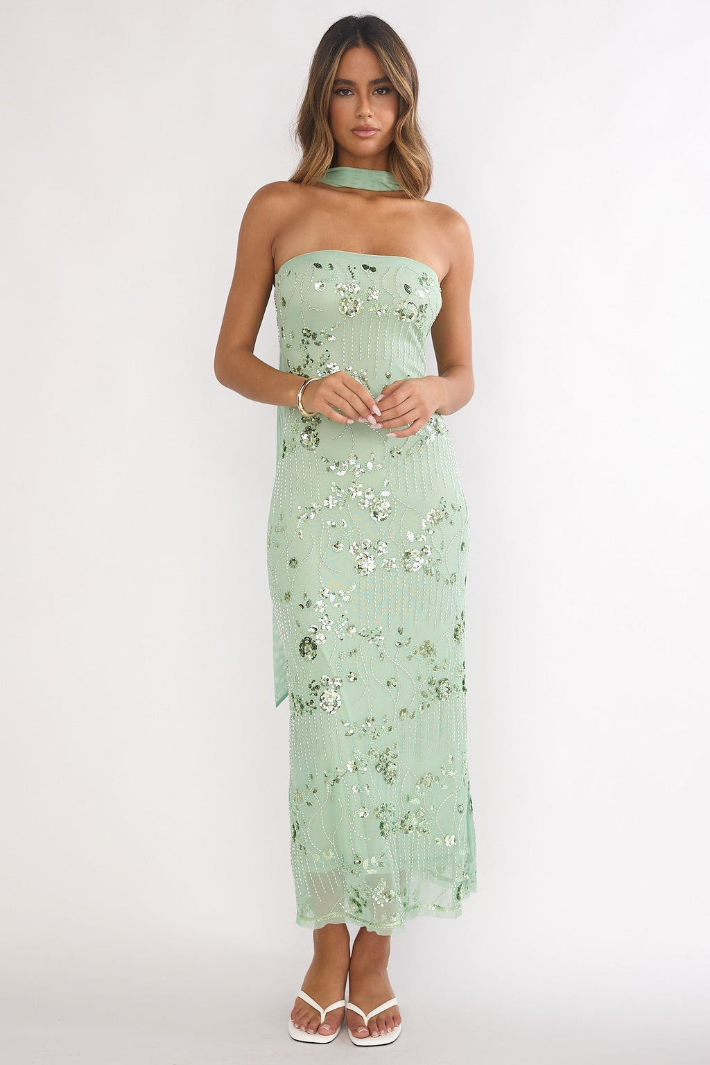 Jeremia Strapless Maxi Dress Mint
