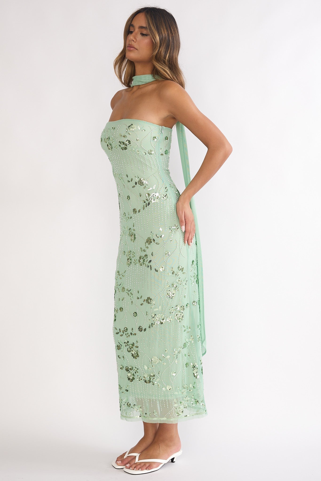 Jeremia Strapless Maxi Dress Mint