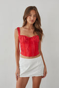 Jolene Lace Trim Bustier Corset Top