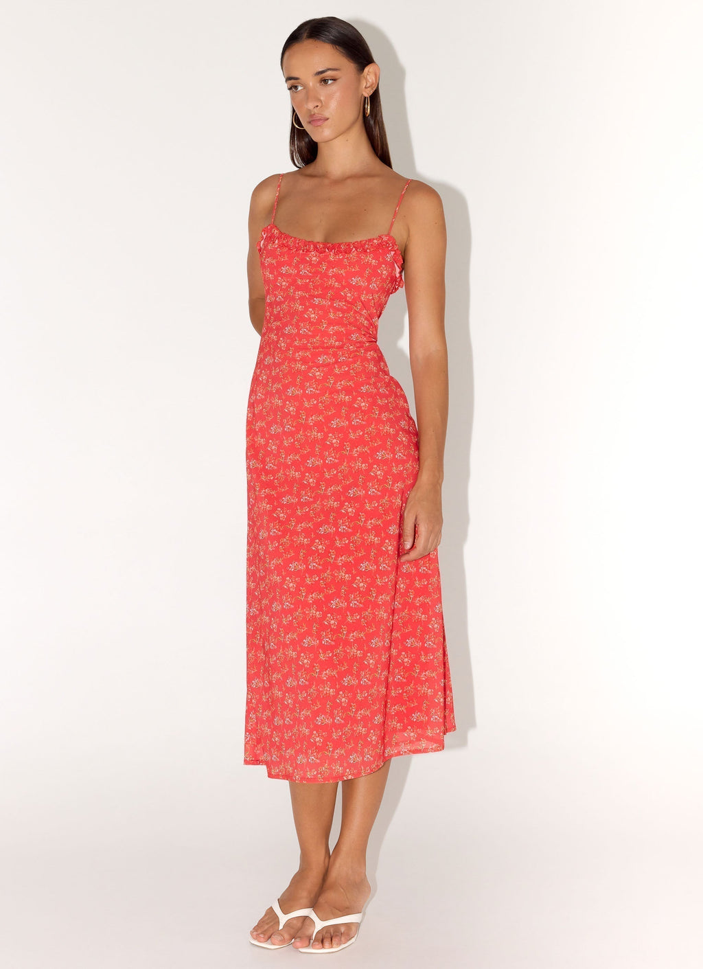 Kahlo Midi Dress Red