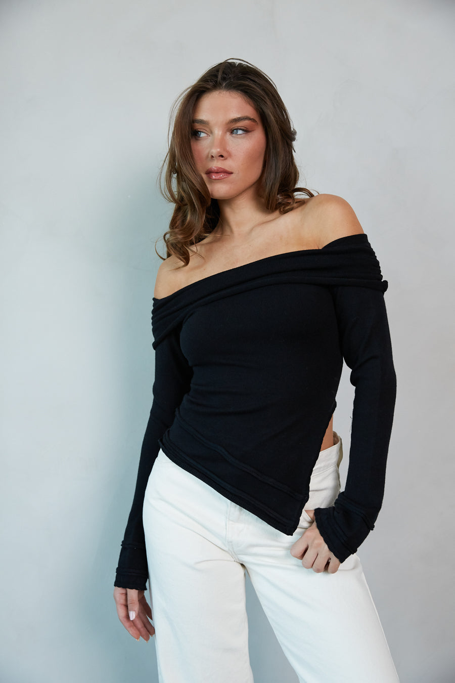Kate Asymmetrical Sweater Top