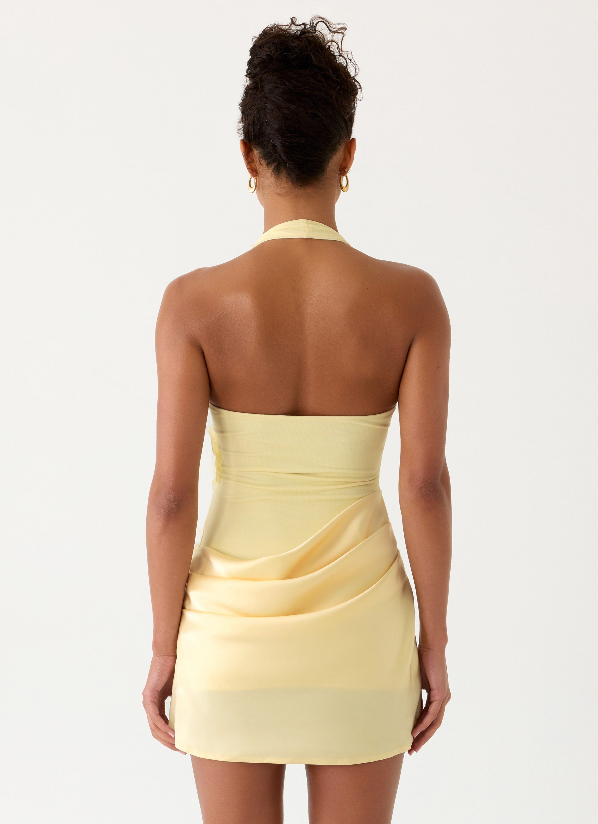 Kimana Halter Mini Dress Yellow