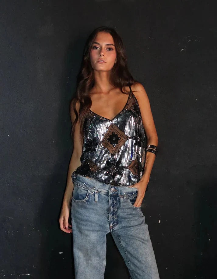 Klara Sequin Festival Top