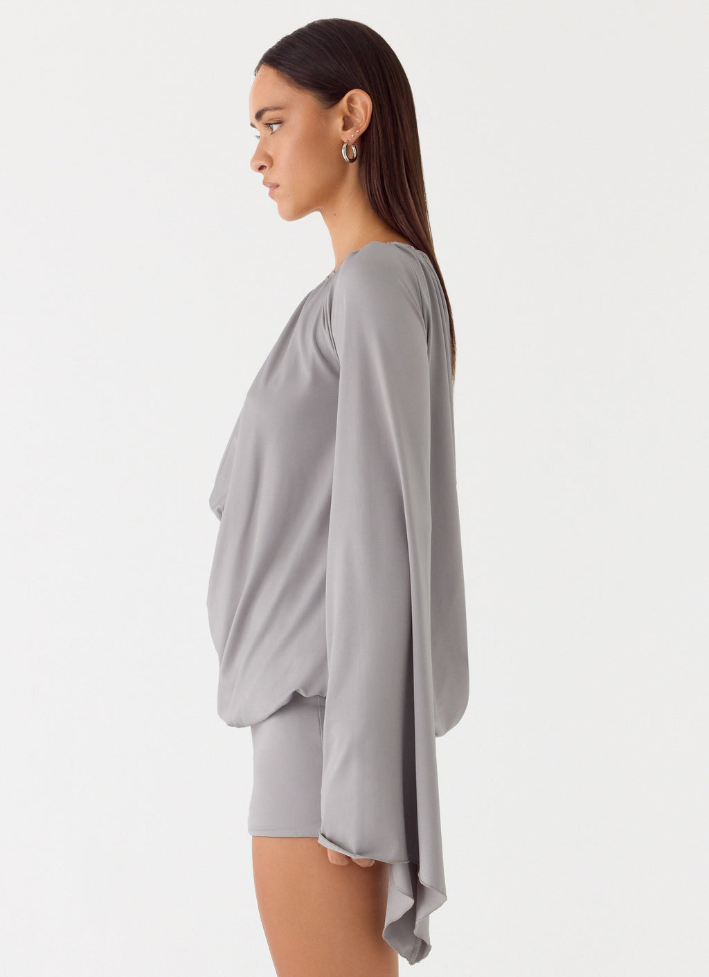 Kyrah Long Sleeve Mini Dress Grey
