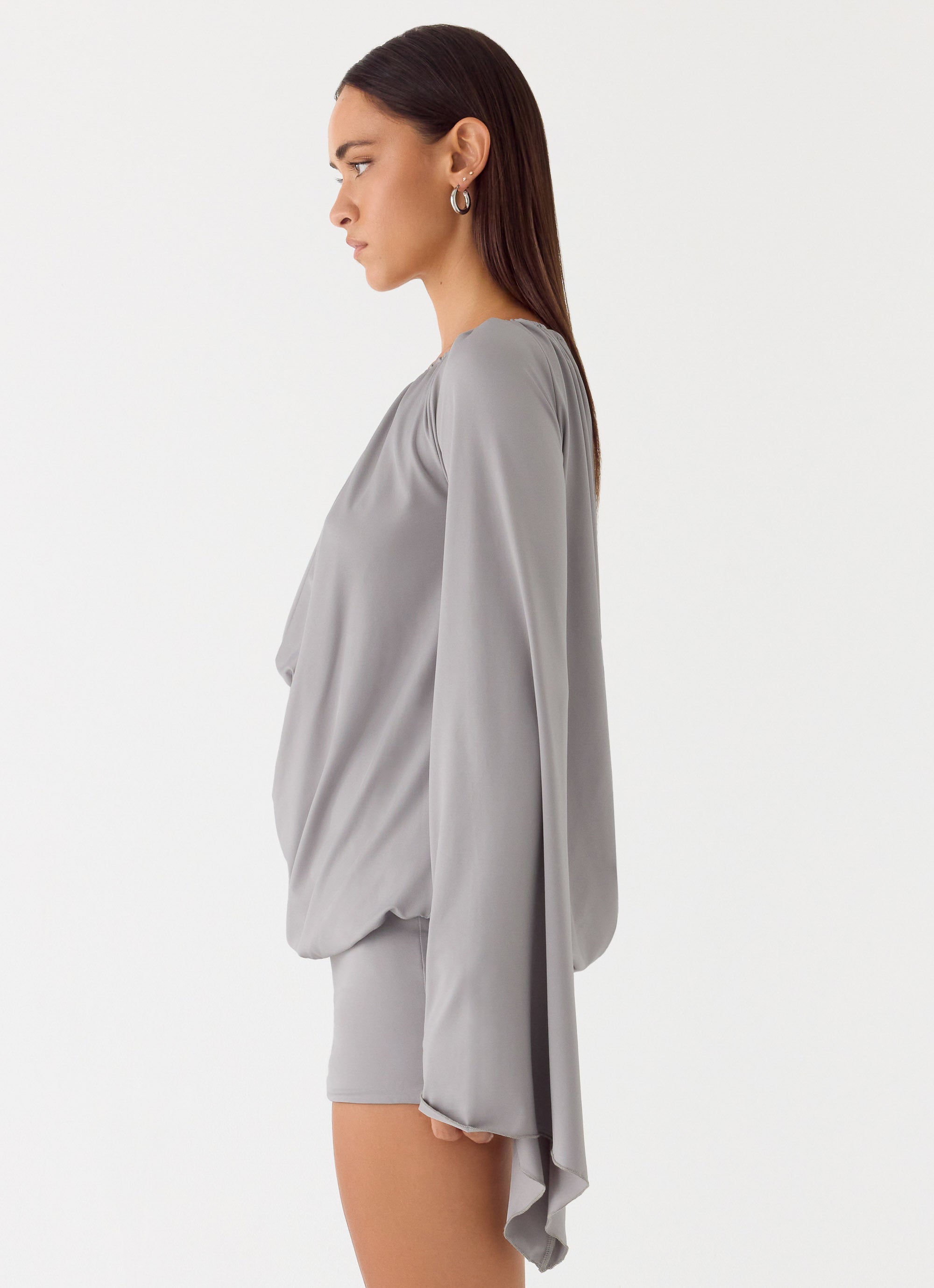 Kyrah Long Sleeve Mini Dress Grey