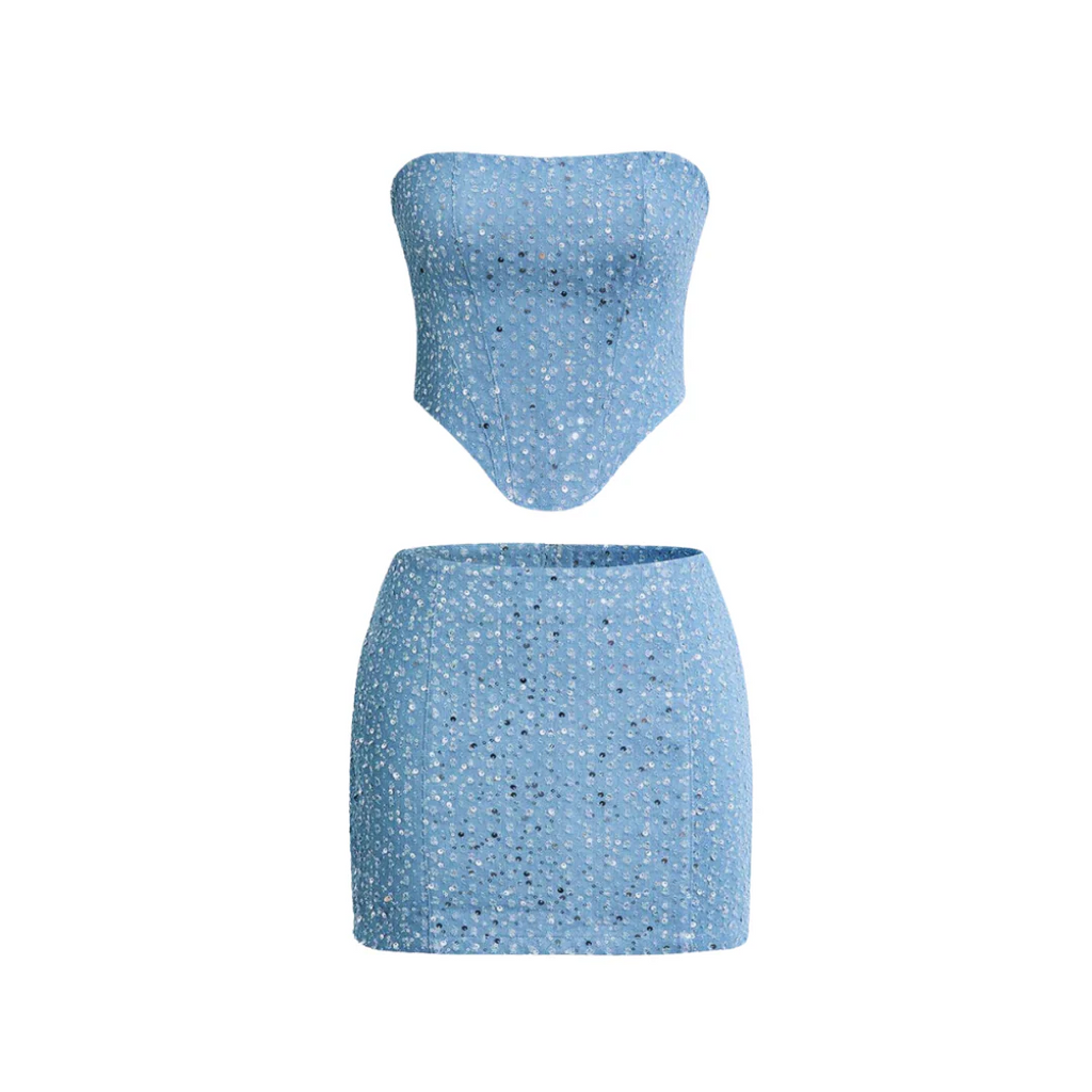 Lauren Sequin Denim Set