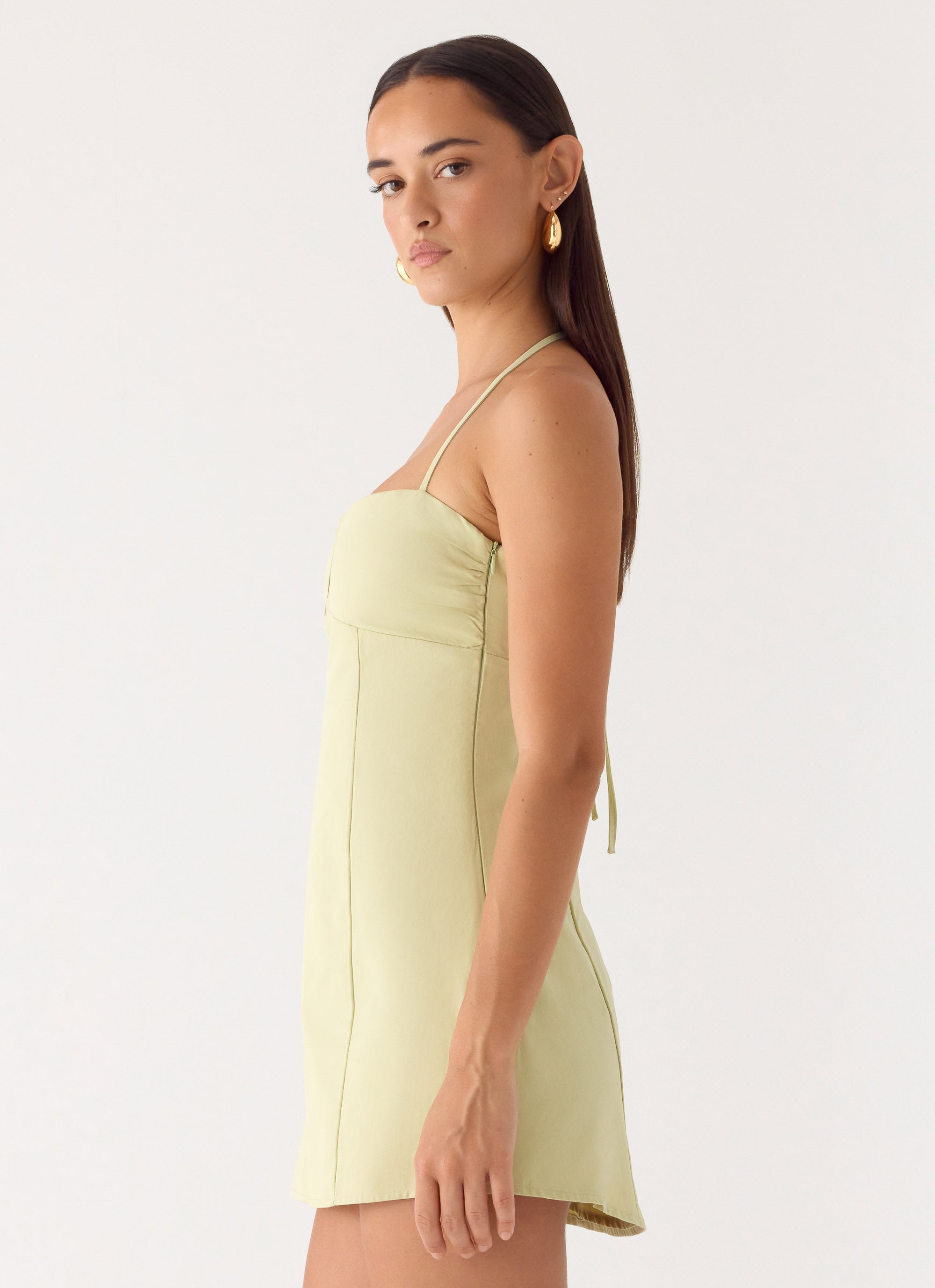 Leah Halter Mini Dress Sage