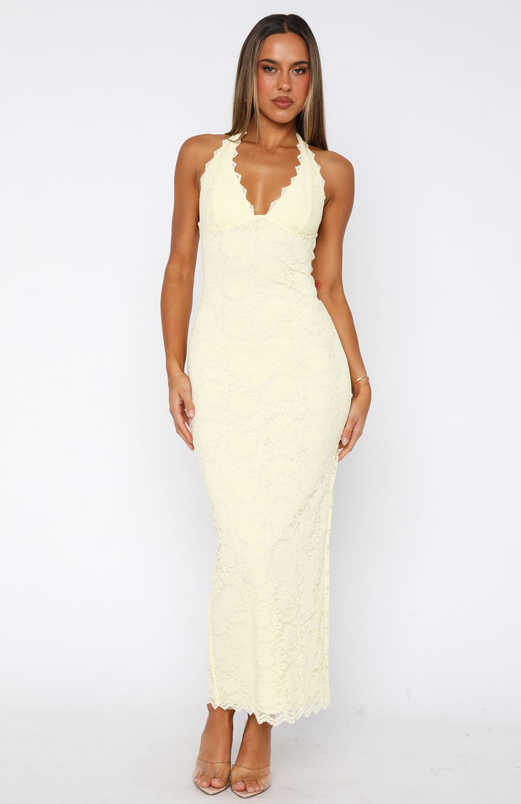 Lemon Lace Maxi Dress