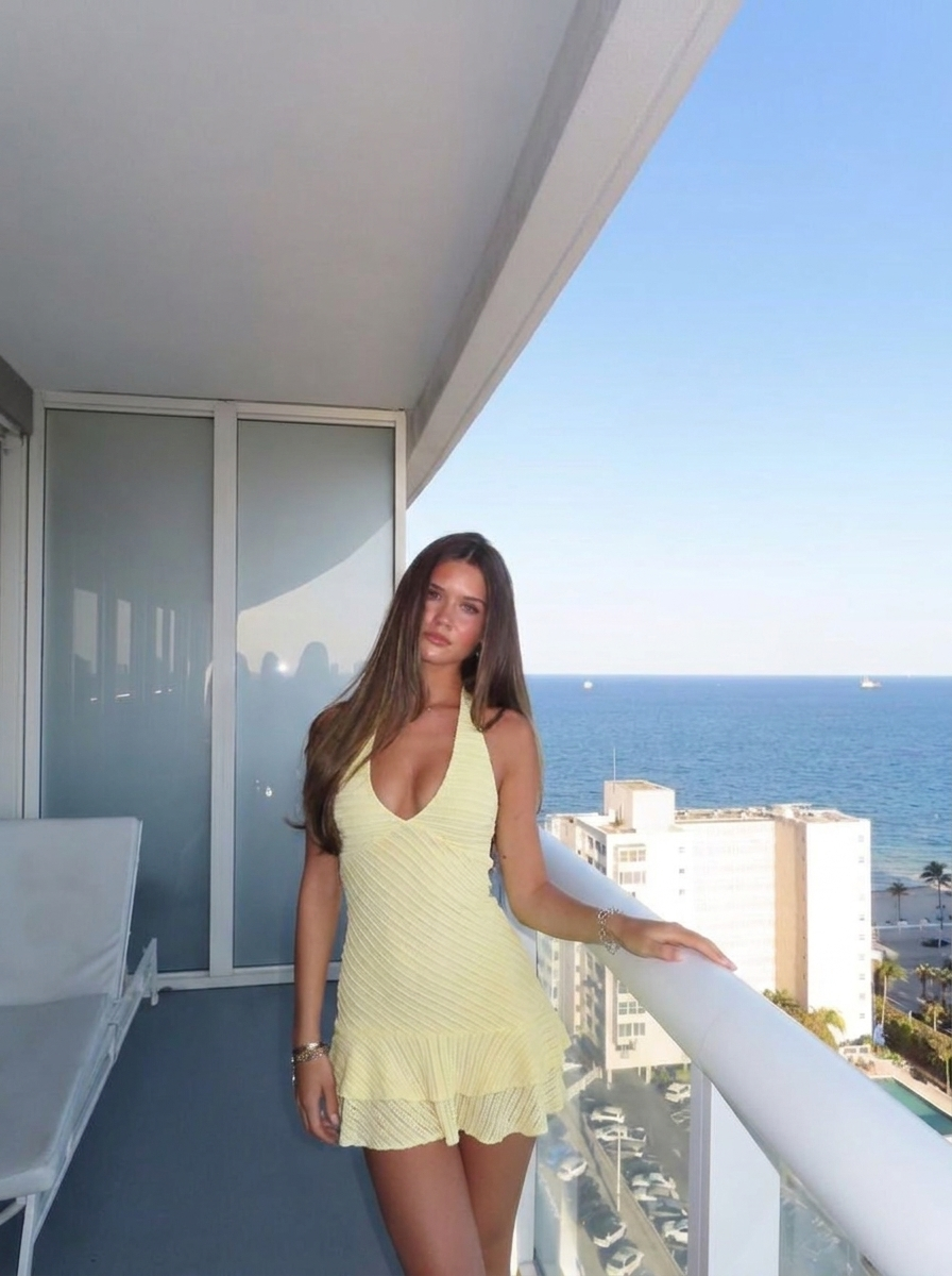Lemon Riviera Mini Dress