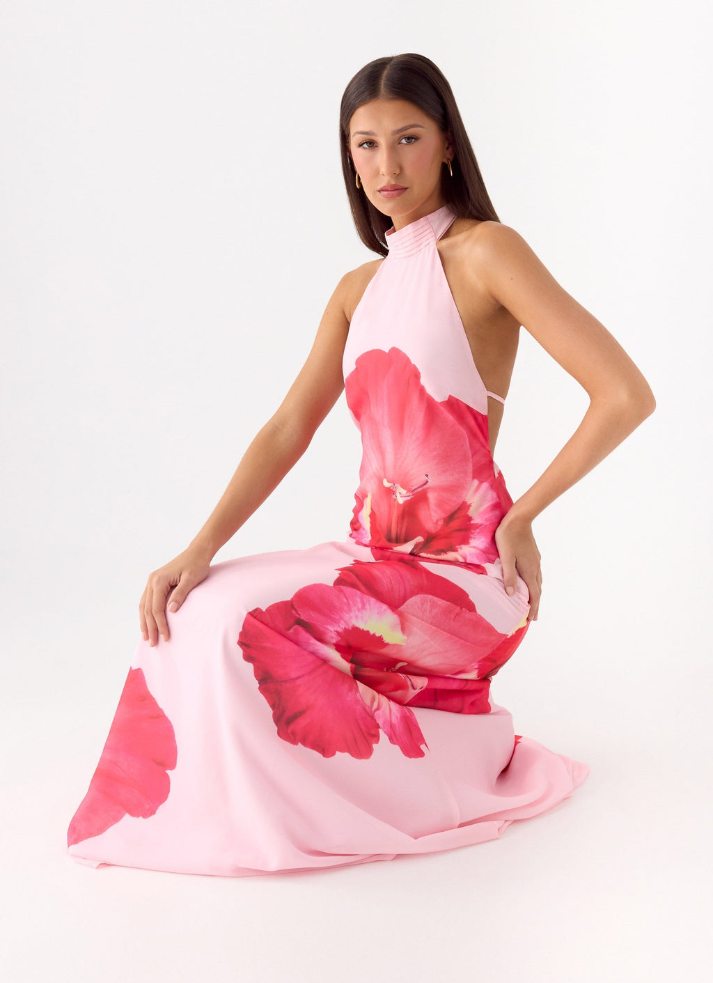 Len Maxi Dress Pink Floral Spritz