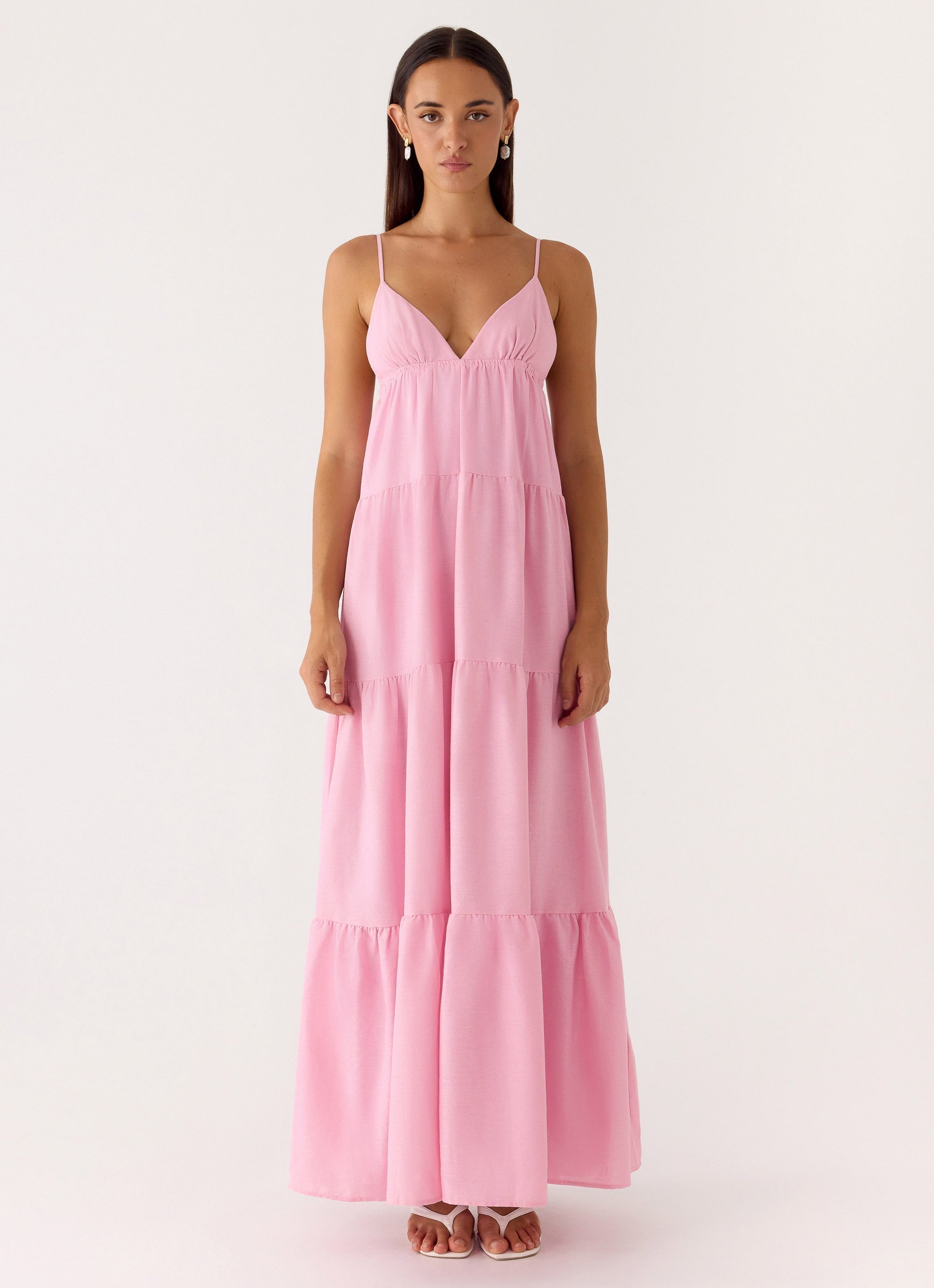 Lotty Linen Maxi Dress Pink
