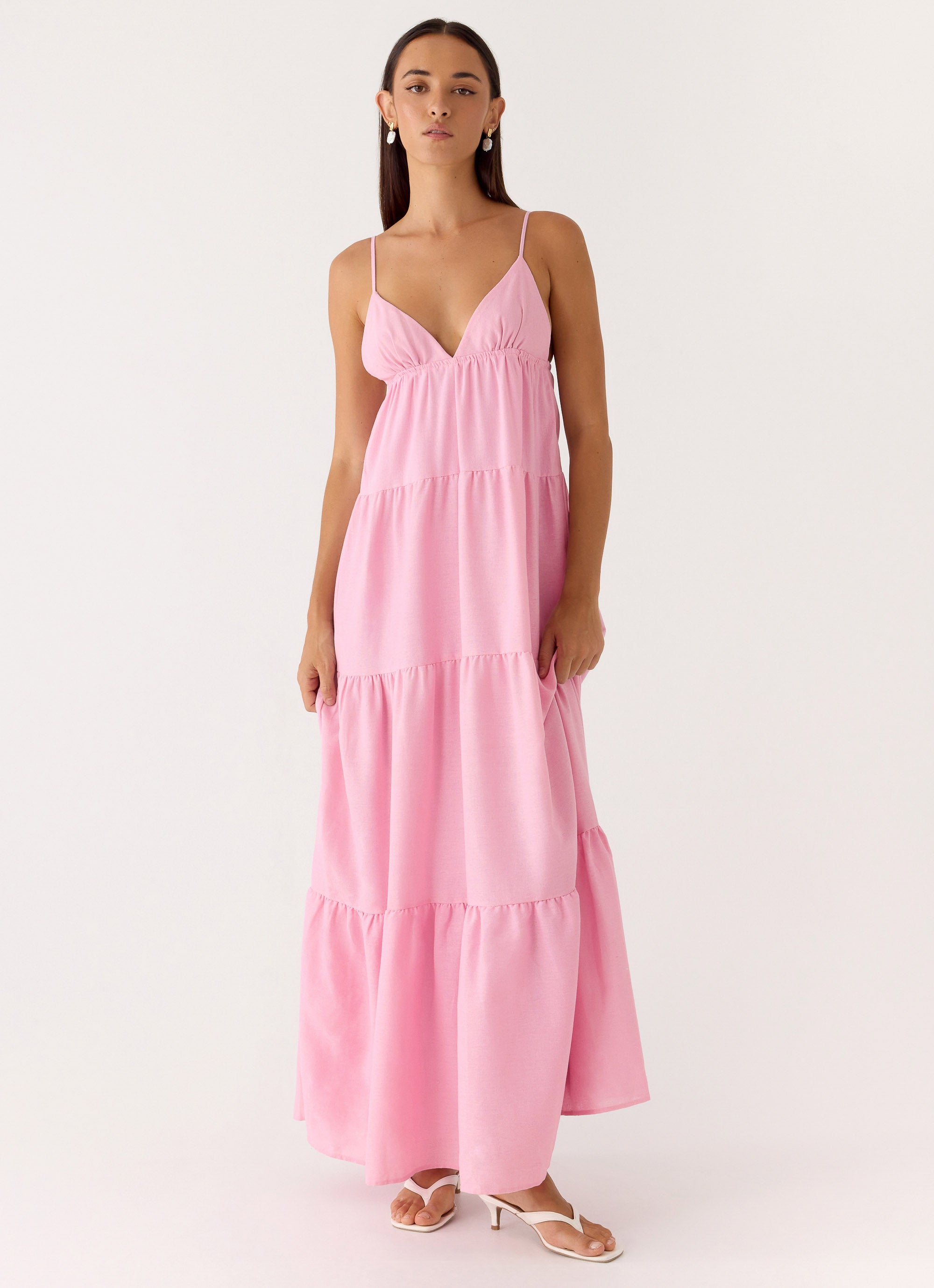 Lotty Linen Maxi Dress Pink