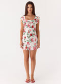 Malina Mini Dress Ivory Bloom