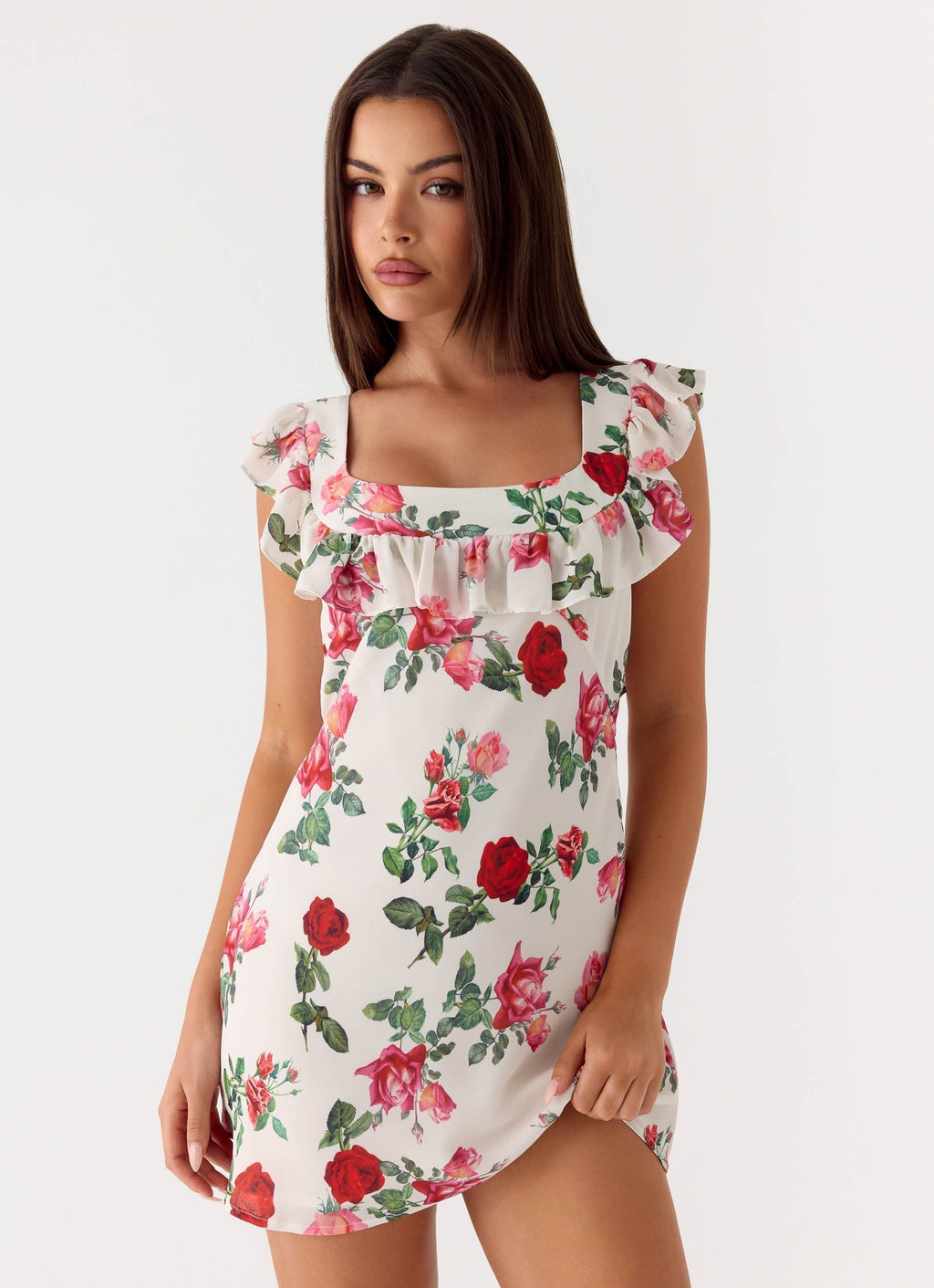 Malina Mini Dress Ivory Bloom