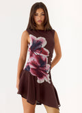 Maris Asymmetrical Mini Dress Burgundy