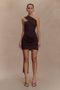 Mattea Slinky Mesh Mini Dress With Scarf