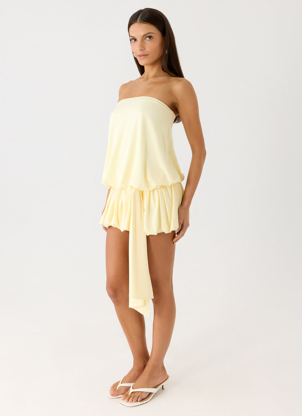 Mazie Strapless Mini Dress Yellow