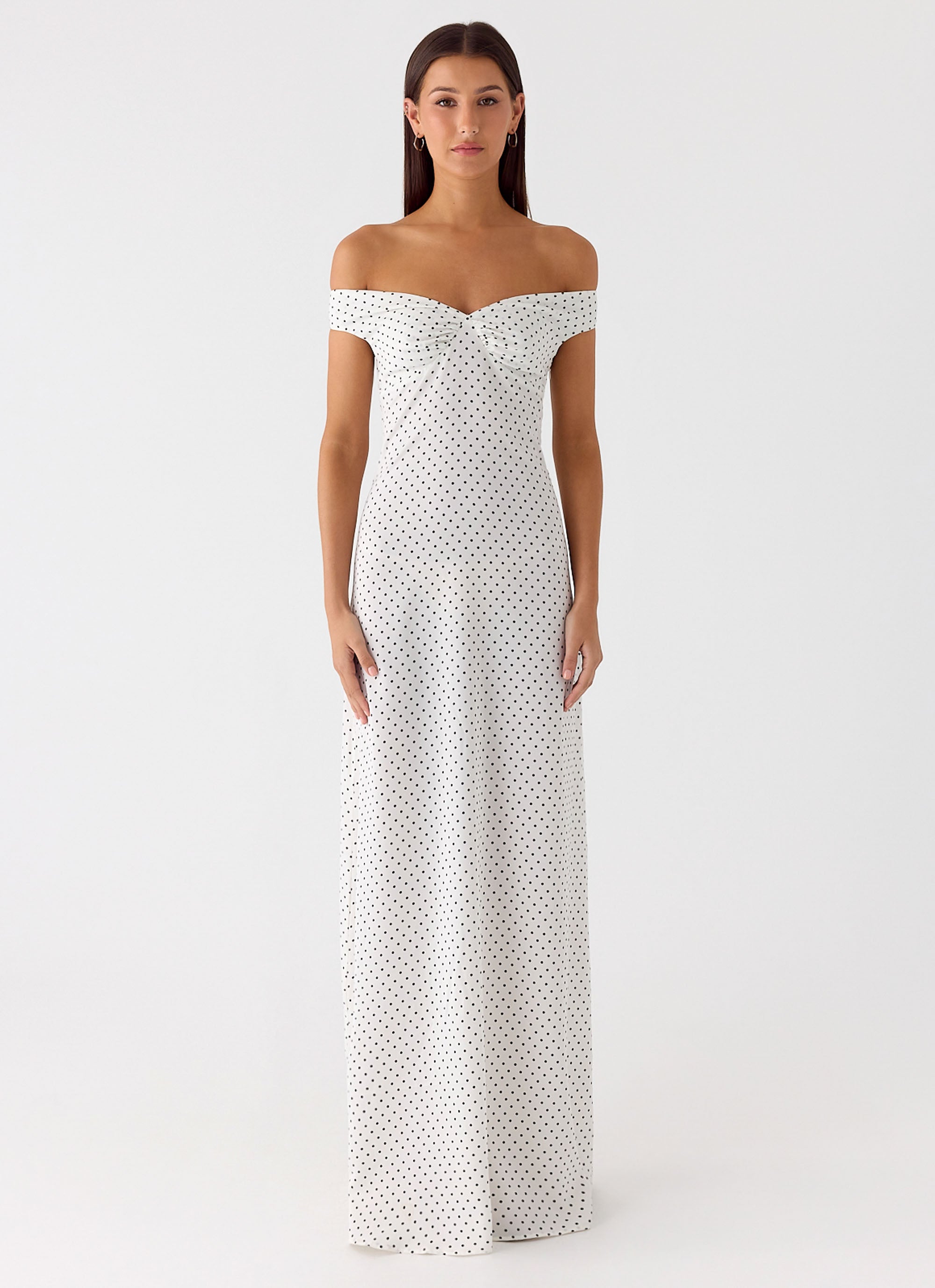 Melany Maxi Dress White Polkadot