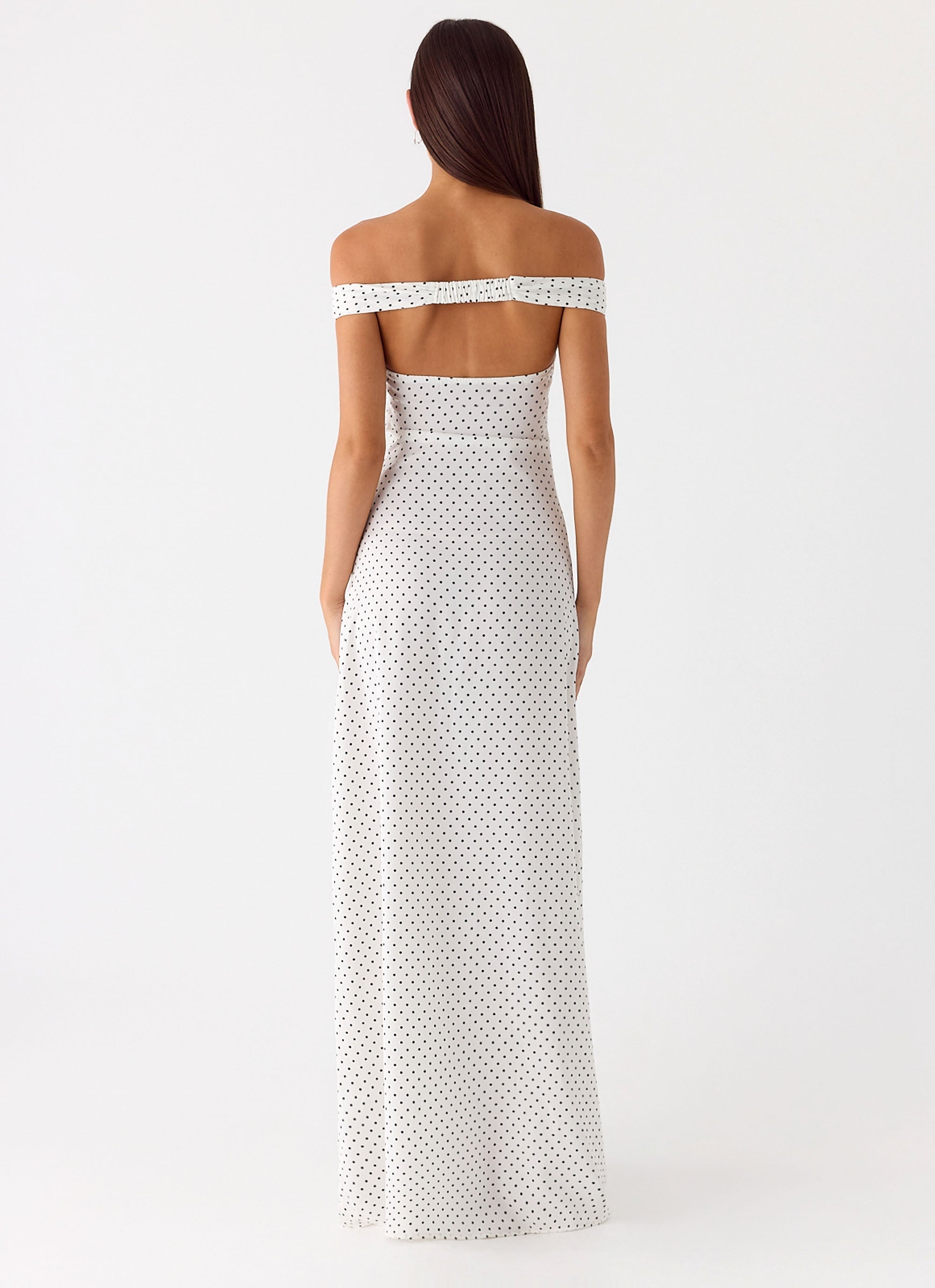Melany Maxi Dress White Polkadot