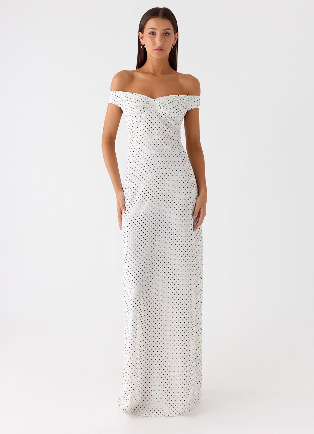Melany Maxi Dress White Polkadot
